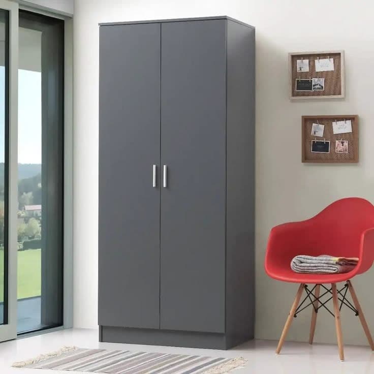 Rio Costa 2 Door Wardrobe in Dark Grey by TAD