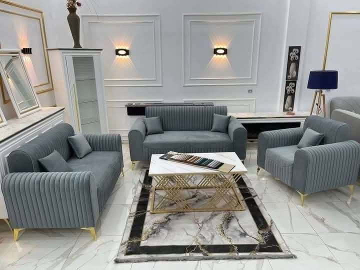 Evra Turkish 3+2+1 Full Sofa Set - Slate Grey