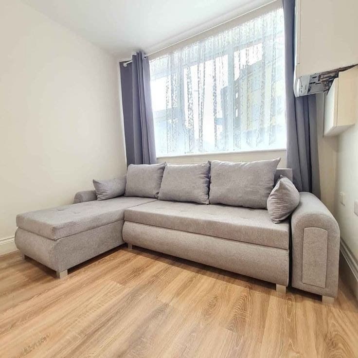 Berlin Fabric Corner Sofa Bed with Storage - Light Grey