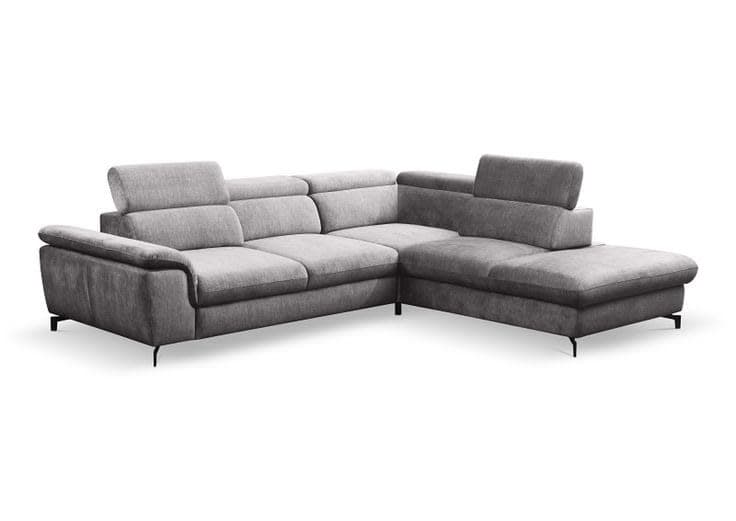 Alegra Fabric Corner Sofa Bed with Storage - Mid Grey