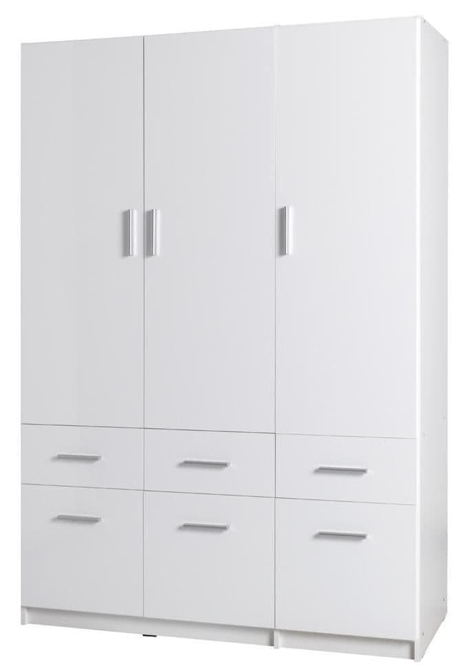 Snow 04 Hinged Wardrobe 136cm - White Gloss