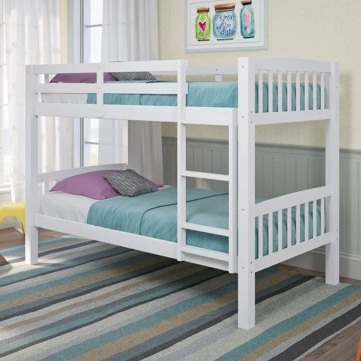 Harriet Bee Nicholson Solid Wood Twin over Twin Bunk Bed