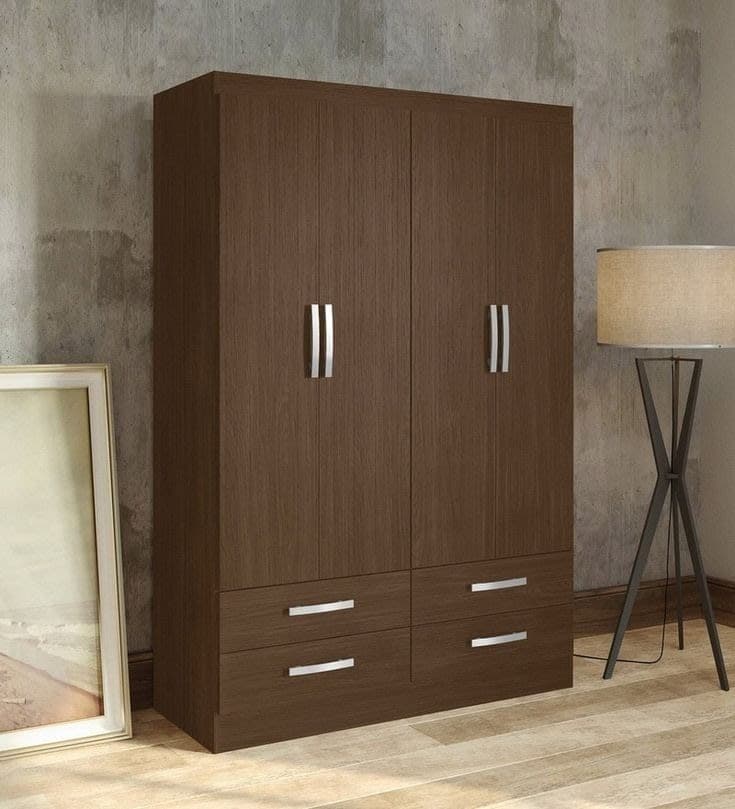 Royal Furniture Morinari 4 Door Wardrobe | Regato Walnut Finish with 4 Drawers