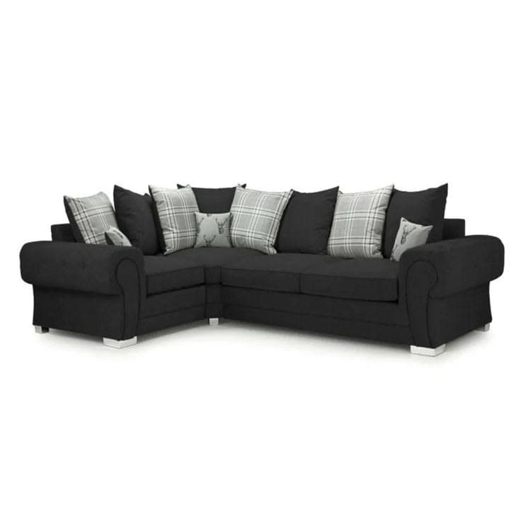 Verona Scatter Back Corner Sofa - Black Charcoal