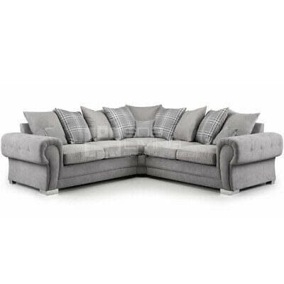 Verona Scatter Back 2 Corner 2 (2C2) Sofa - Light Grey Silver - 250cm