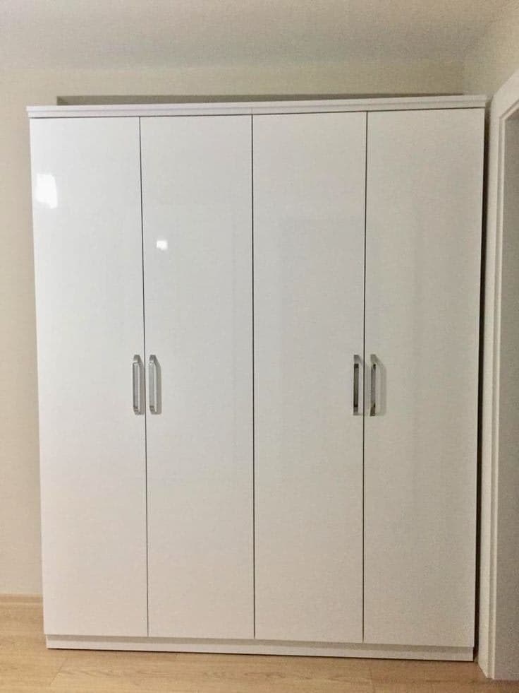 Verona 4 Door Large Wardrobe - White Gloss
