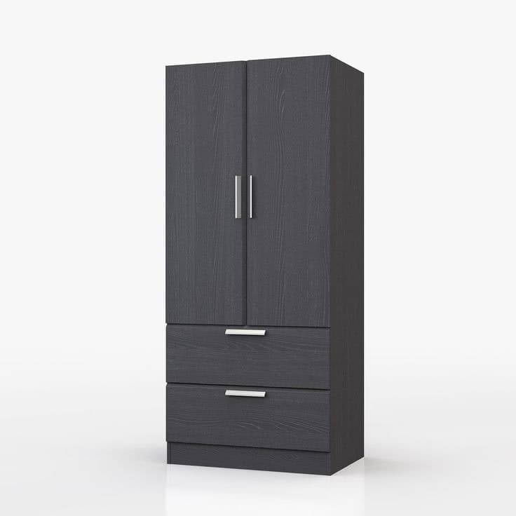 Waterford Graphite 2 Door 2 Drawer Wardrobe