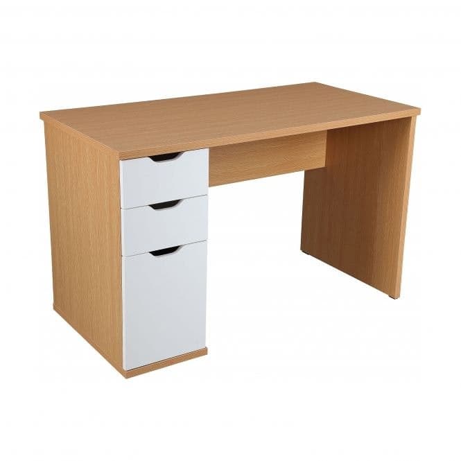 Aspyre Uno At Home Office Desk - Oak & White