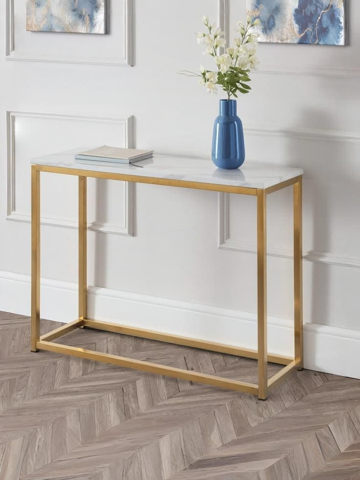 Julian Bowen Scala Marble Console Table - Gold