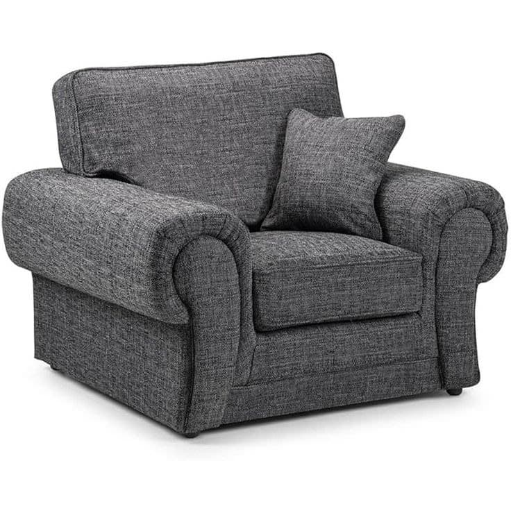 Wilcot 1 Seater Fabric Armchair Full Back - Dark Grey