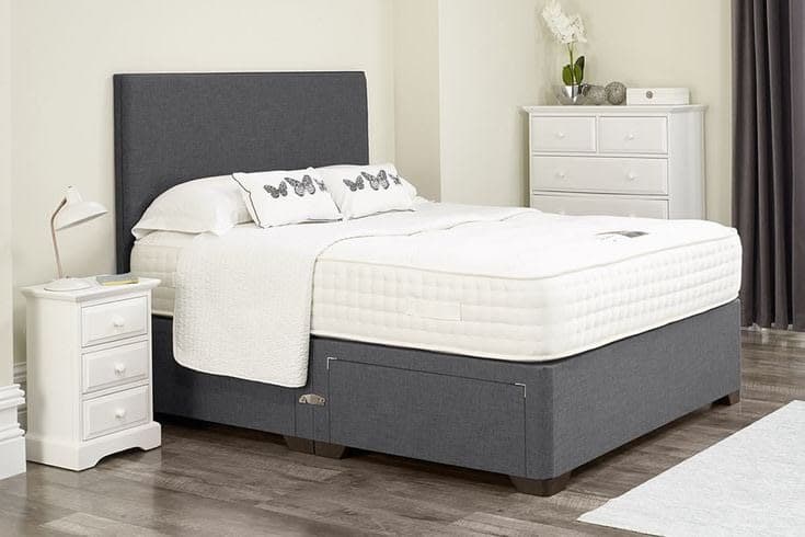 Small Double Divan Set with Headboard – Reinforced Platform Top Base & 26'' Tall Headboard