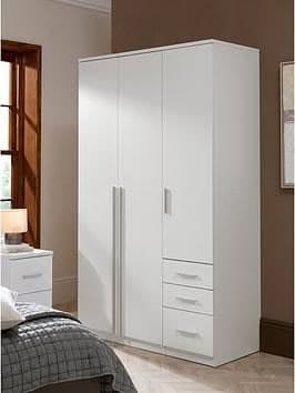 The Very Collection Murcia 3 Door 3 Drawer Combi Wardrobe - White