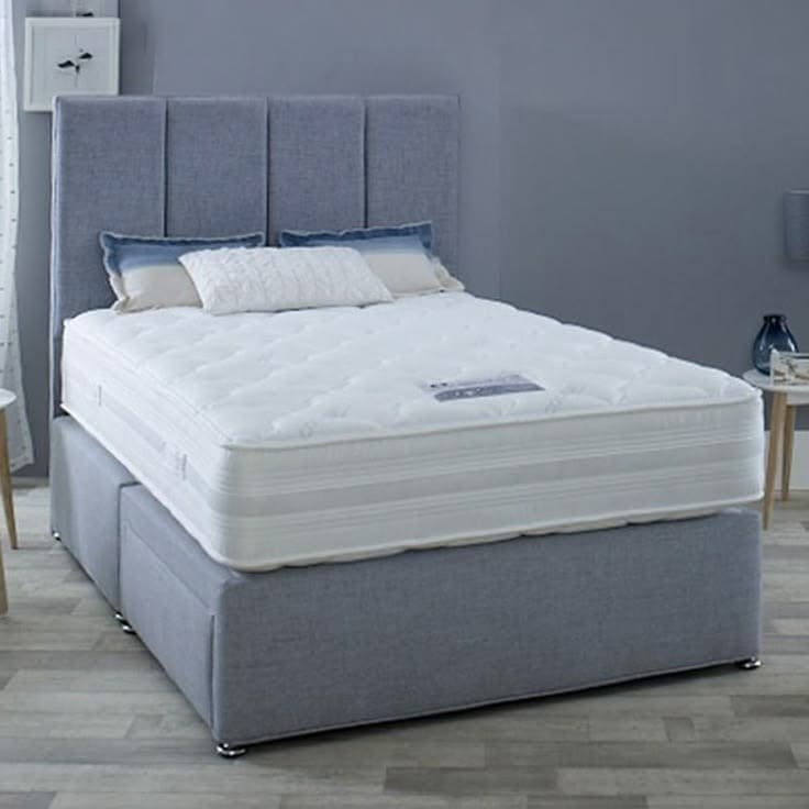 Dura Beds Climate Control 1000 Pocket Spring Divan Bed Set with Vertical Panel Headboard & Drawers