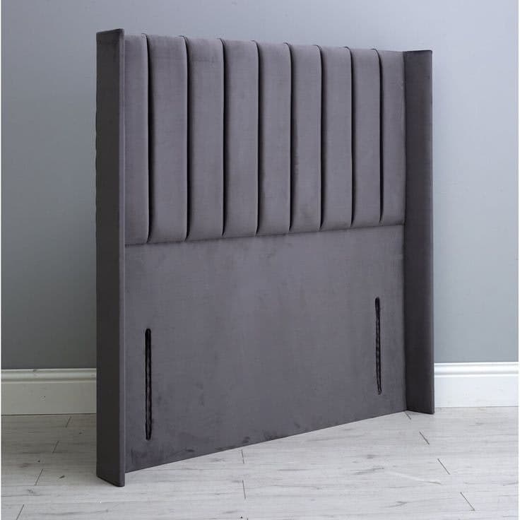Noyack Plush Velvet Winged Vertical Panel Upholstered Headboard