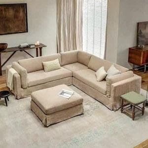Premium Beige Corner Sofa Bed | L-Shaped Pull-Out Sofa Bed with Storage & Modular Chaise UK