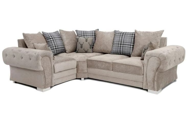 Verona Scatter Back Corner Sofa - Mink Beige