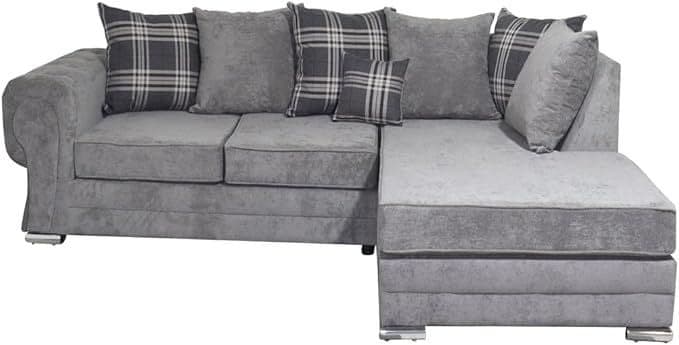 Verona Scatter Back Corner Sofa - Right Hand Facing - Light Grey