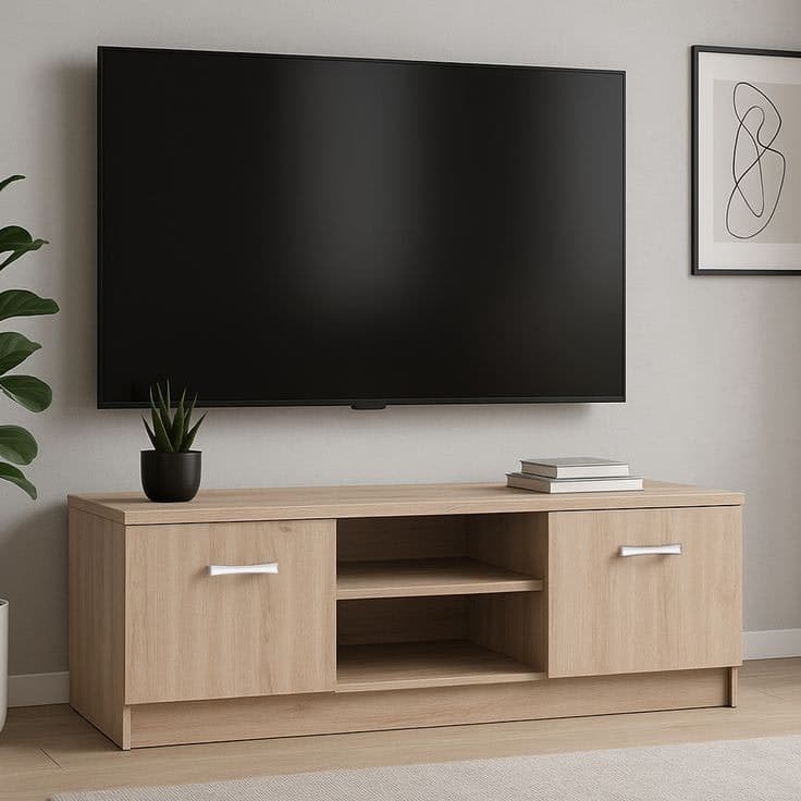 Top Mix Contemporary Compact TV Unit with Storage - Sonoma Oak