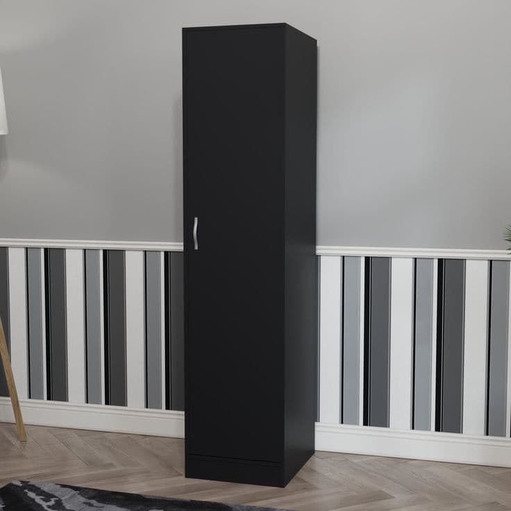 Maybery MDF & Particleboard 1 Door Wardrobe - Black