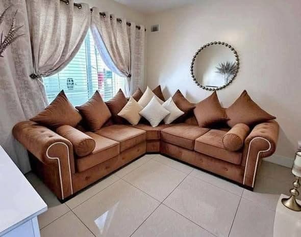 Verona Scatter Back 2C2 Corner Sofa - Chestnut Brown Camel