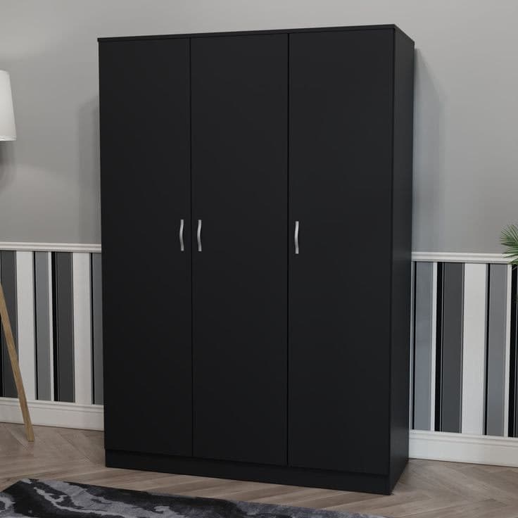 Maybery 3 Door Wardrobe - Black