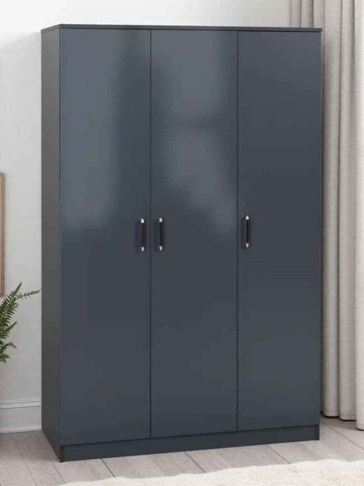 Alina 3 Door Wardrobe - Dark Grey