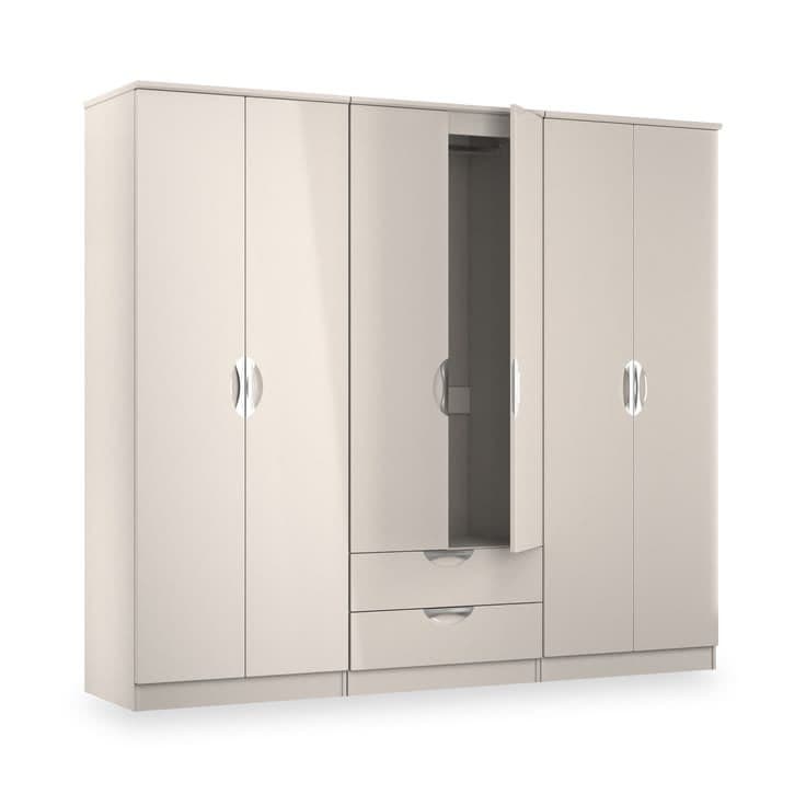 Becket 6 Door 2 Drawer Wardrobe - White