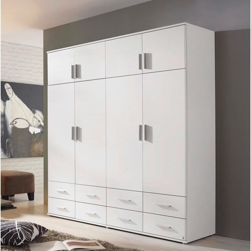 Modena 8 Door 8 Drawer 200cm White Space Saving Wardrobe