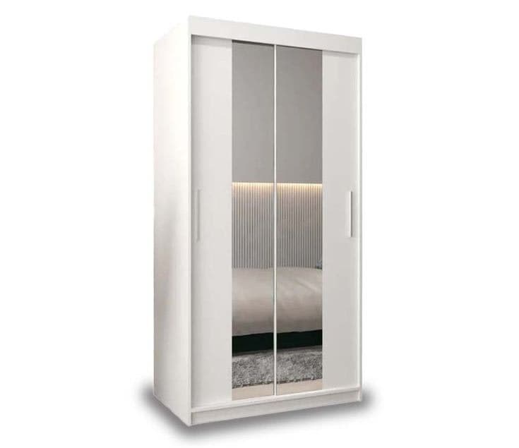 Ripon White Sliding Door Wardrobe 100cm - White