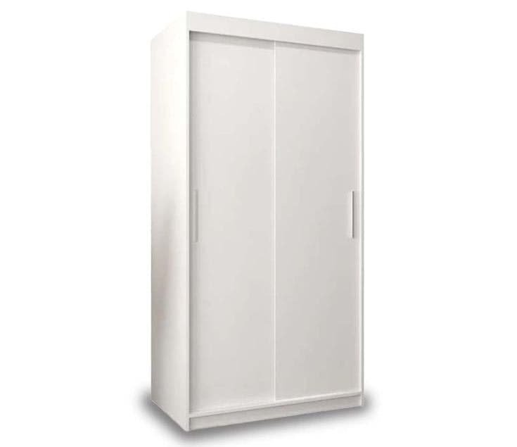 Harrogate White Sliding Door Wardrobe 100cm - White