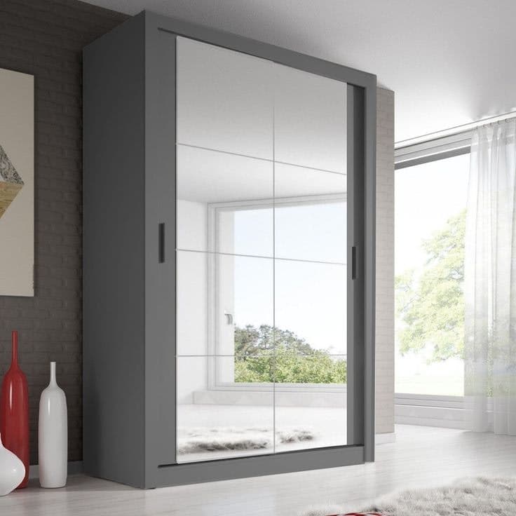 Durango 120cm Sliding Door Wardrobe - Matt Grey