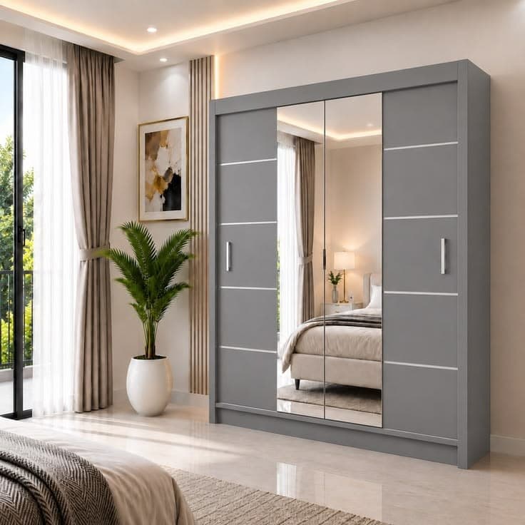 OSLO Sliding Door Wardrobe 150cm - Grey
