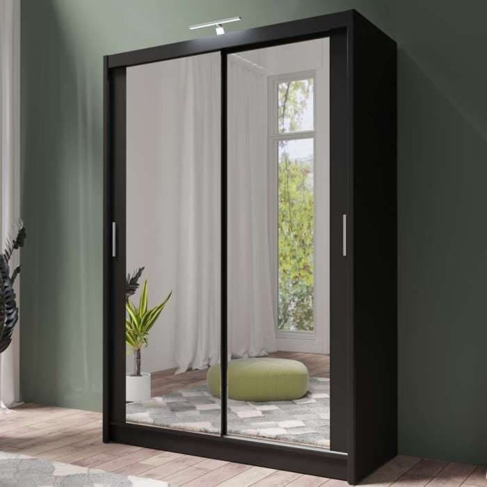 PARIS 150cm Sliding Door Wardrobe - Black