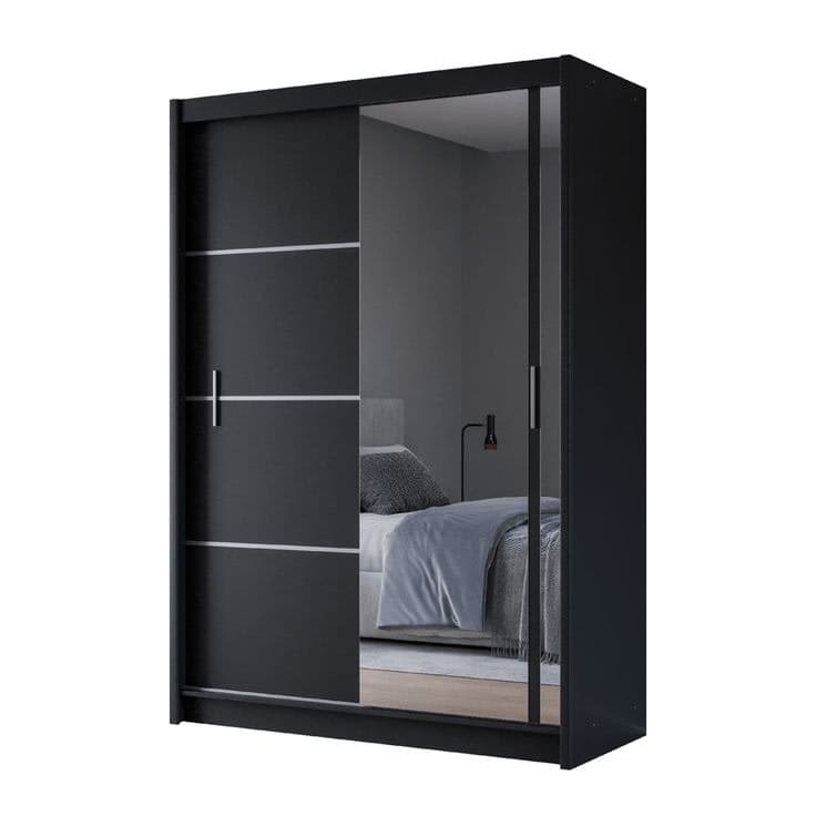 VISTA 150cm Sliding Door Wardrobe - Black
