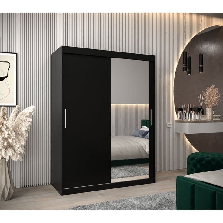 Armoney 2 Door Manufactured Wood Wardrobe - Black