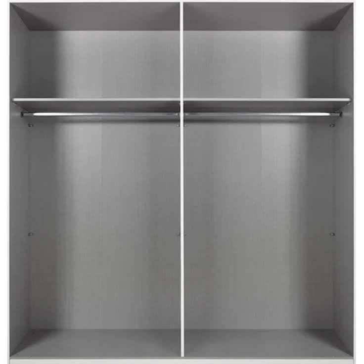 Ernie 225cm 2 Door Mirrored Sliding Wardrobe in Matt White - White