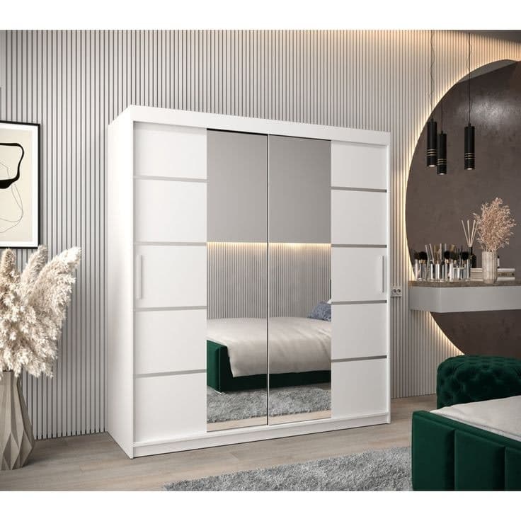Verona 04 Sliding Door Wardrobe 180cm - Black Matt