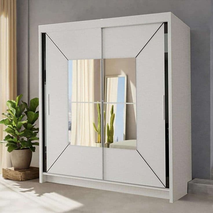 Crego 2 Door Manufactured Wood Sliding Wardrobe 180cm - White