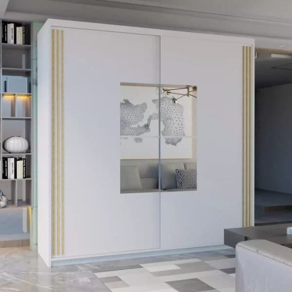 Andorra Sliding Door Wardrobe 203cm - White