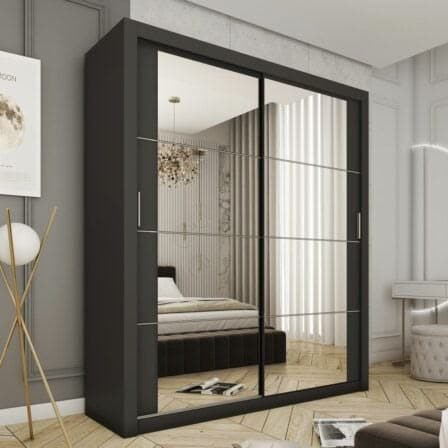 Durango 181cm Sliding Door Wardrobe - Black