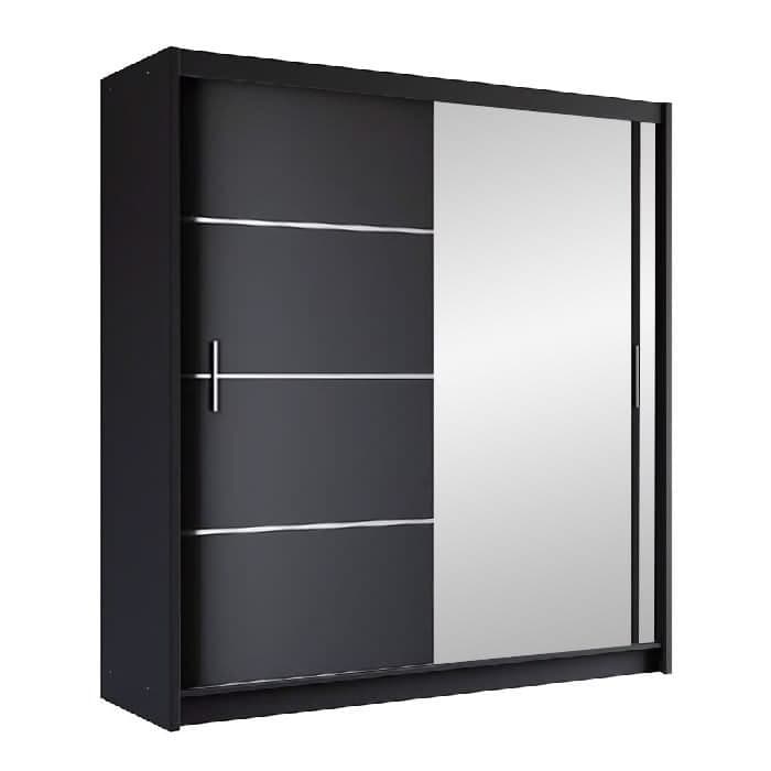 Vista 203cm Sliding Door Wardrobe - Black