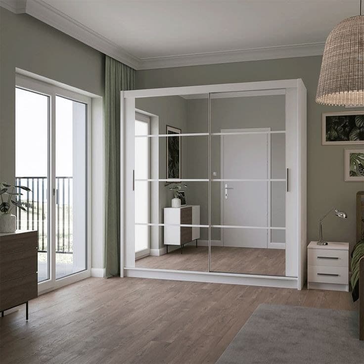 Dakota 203cm Sliding Door Wardrobe - White