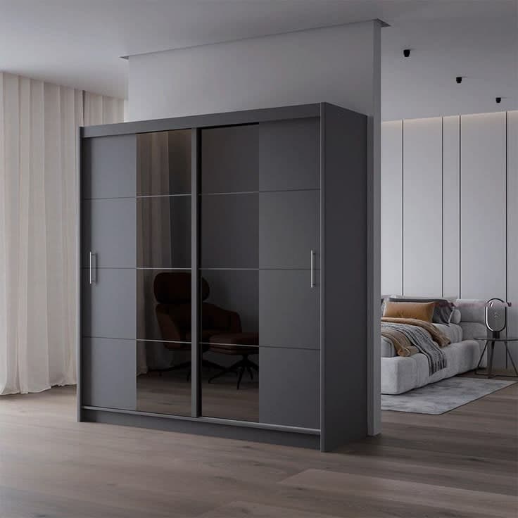 Prada Grey Sliding Door Wardrobe 203cm