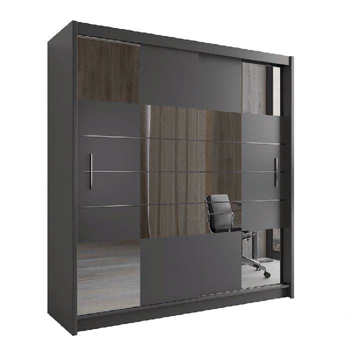 Aruba 2 203cm Sliding Door Wardrobe - Graphite