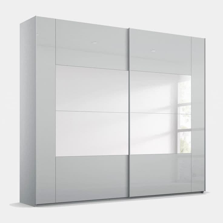 Cruise - Sliding 2 Door Mirrored Wardrobe - Silk Grey & Silk Grey Glass - A228B 271cm - 2 Sliding Doors