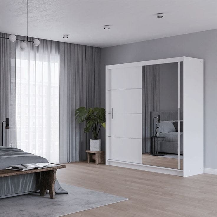 Vista 203cm Sliding Door Wardrobe - White