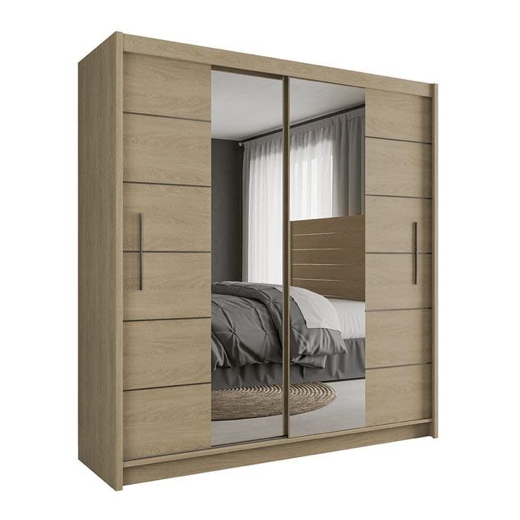 Lizbona 203cm Sliding Door Wardrobe - Oak Sonoma