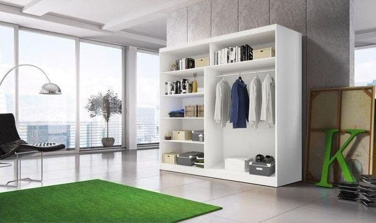 Monaro 203cm 2-Door Mirrored Sliding Wardrobe – White