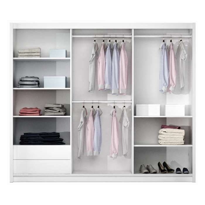 Vigo 250cm 3-Door Sliding Wardrobe with Mirror - Graphite Finish