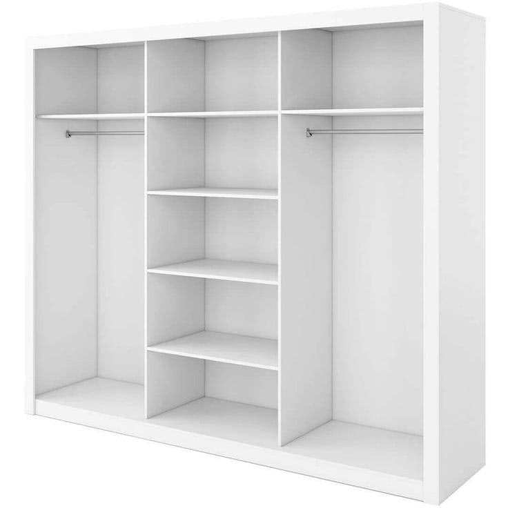 Austin Grey 250cm 3-Door Mirrored Sliding Wardrobe AU-01 - Grey